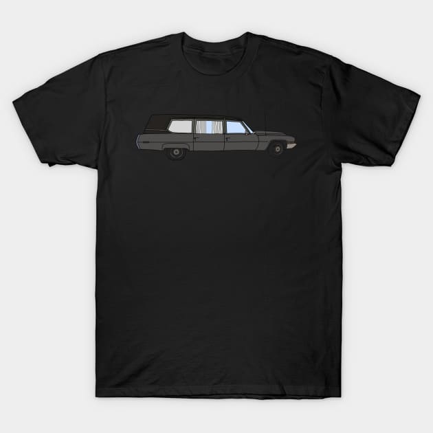 Hand Drawn Antique Vintage Hearse Gothic Car T-Shirt by ItsRTurn